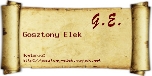 Gosztony Elek névjegykártya