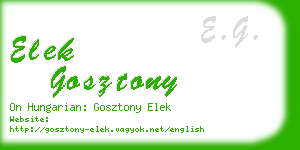 elek gosztony business card